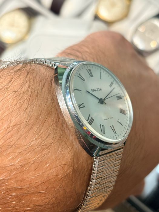 Zegarek Raketa duża linia biała mechaniczny vintage 39 sprawny