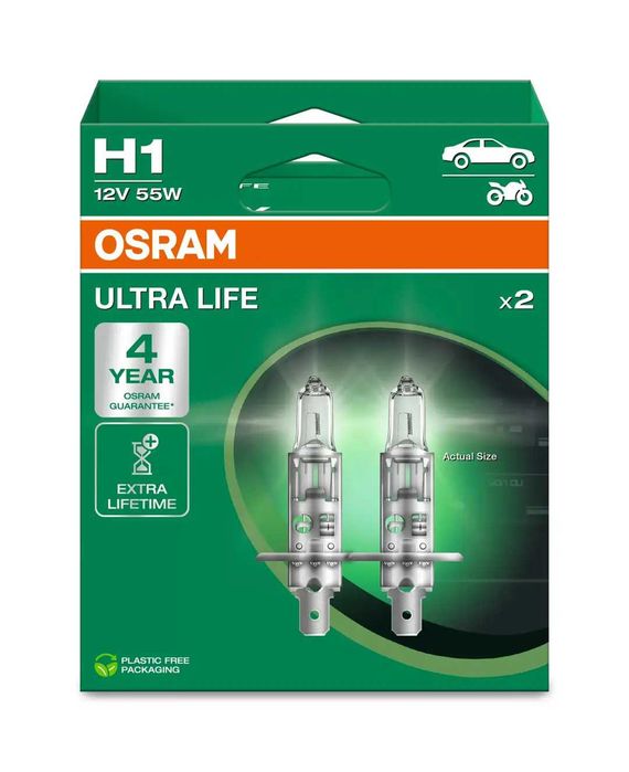 Żarówki H1 12V Osram Ultra Life, 2 sztuki