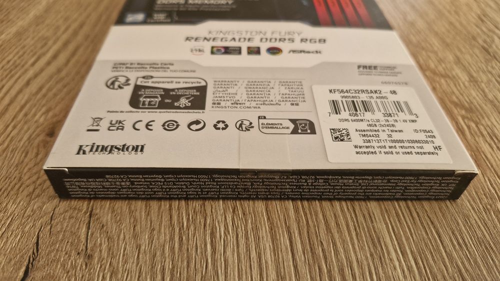 Pamięć Kingston Fury Renegade RGB DDR5 2x 24 GB 48GB 6400MHz CL32 NOWA