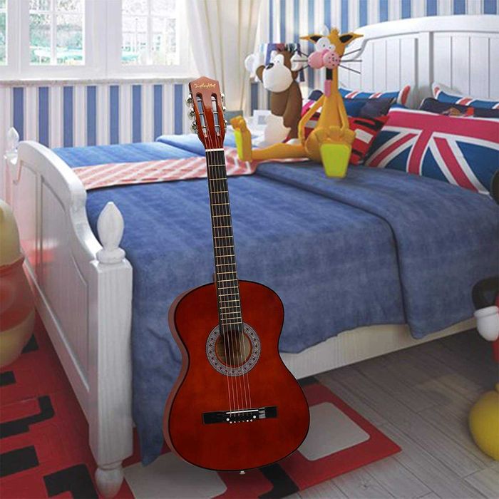 Guitarra acústica de 98 polegadas, para principiantes (castanho)