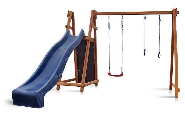 Дитяча гірка 3-метрова Babyland-8, качелі, скалолазка, кільця