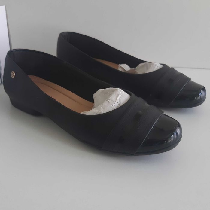 Sapatos Senhora Piccadilly Pretos 36 Salto 1cm Sola Borracha Como Novos