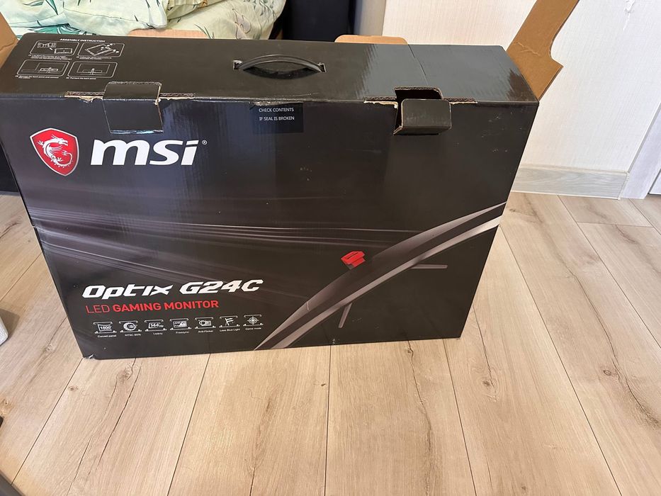 MSI Optix G24C 144Hz битая матрица / на запчасти / под ремонт + крепление