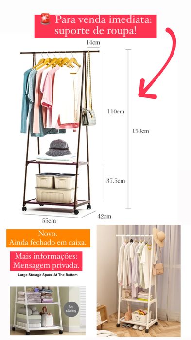 Venda suporte de roupa Novo