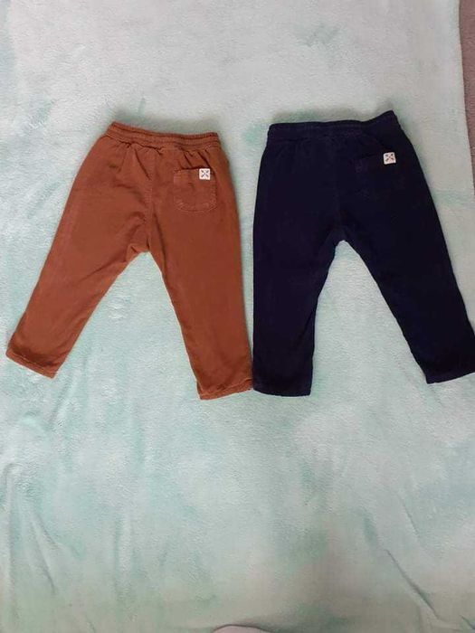 Elegancki zestaw dla chłopca, spodnie H&M, biała koszula, bluzka; r.92