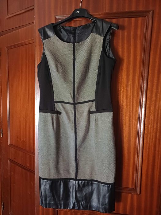 Vestido Elegante Efeito Pele
