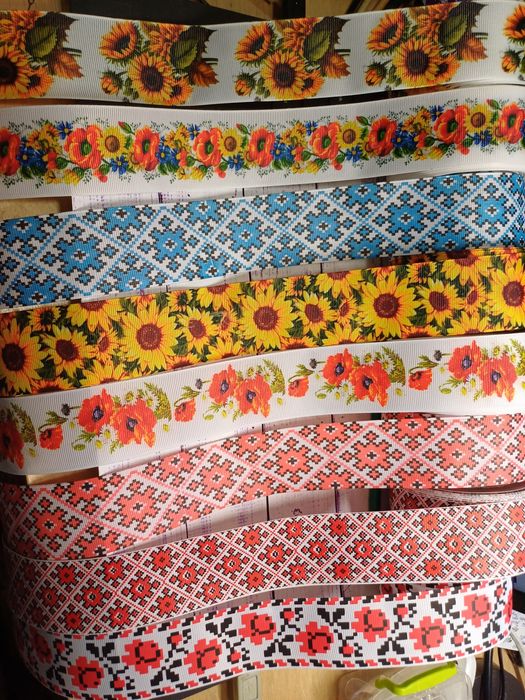 Репсовые ленты с рисунком