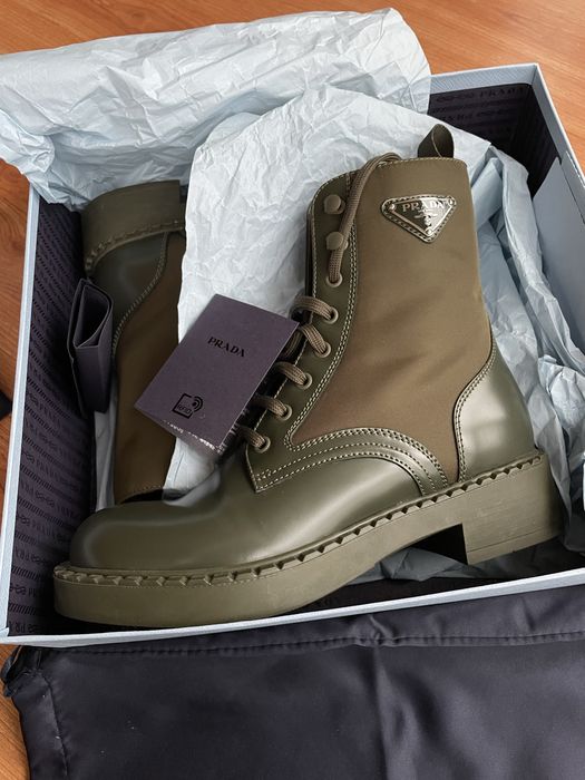 Зелені хакі черевики Prada Оригінал люкс