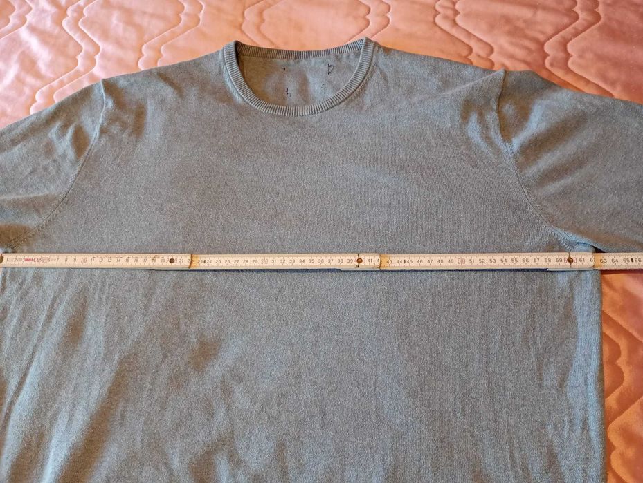 Sweter męski bawełna 100% niebiesko- błękitny