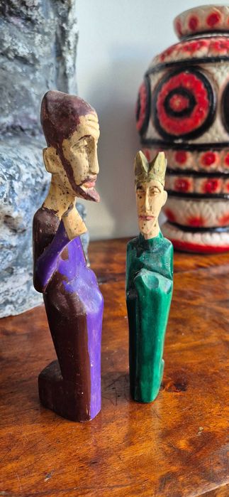 Rzeźby sakralne ludowe rustykalne antyk prymityw trzech króli szopka