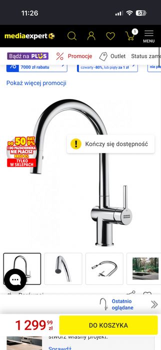 Bateria kuchenna Franke Active Pull Out Spray