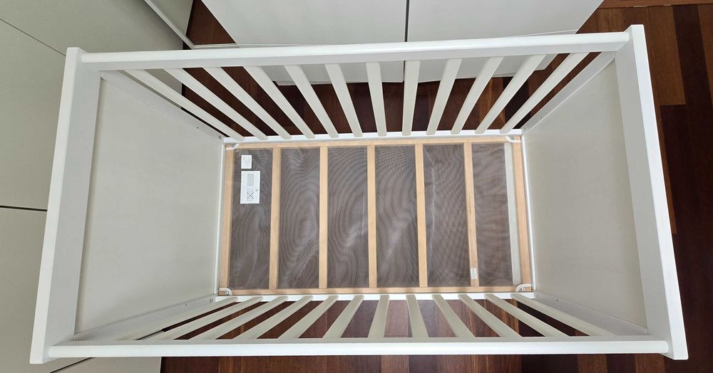 Berço SUNDVIK 60×120+colchão+protector+lençóis+edredon+protector grade