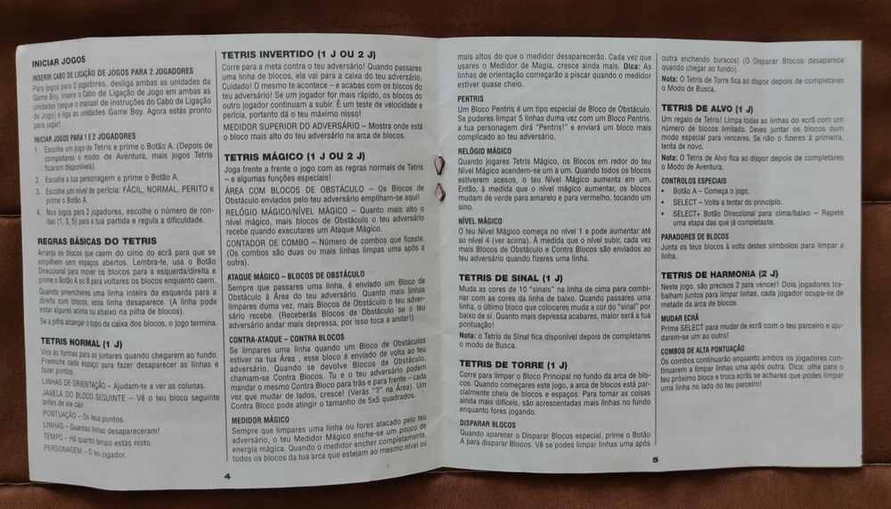 Manual Instruções Português "Magical Tetris Challenge" Semi NOVO