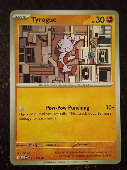 Tyrogue 071/132 Karta POKEMON TCG Mega evolution