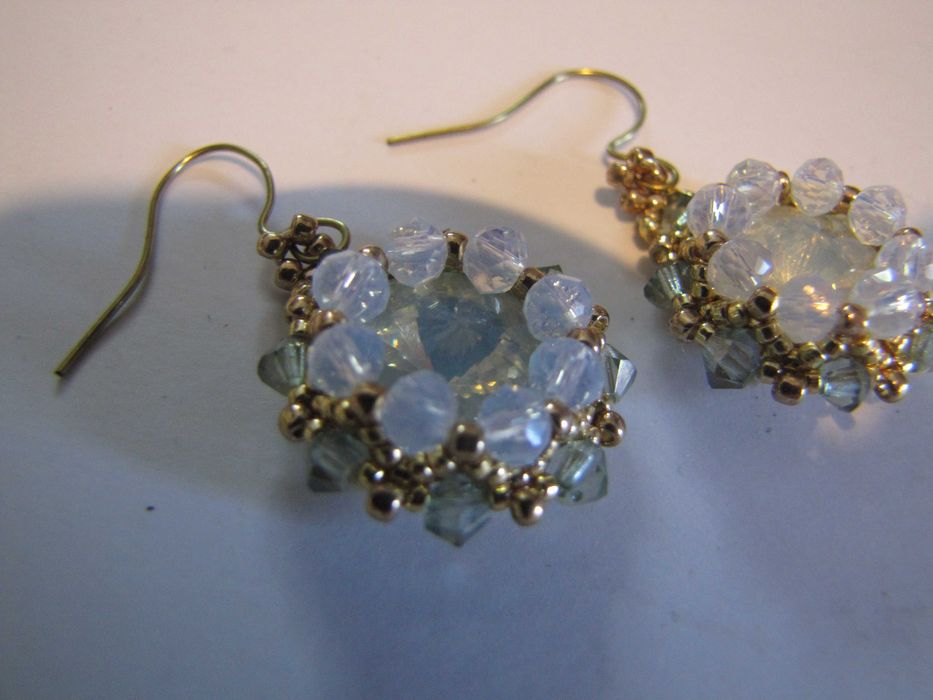 Kolczyki kryształki, rękodzieło