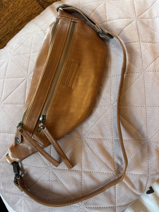 Skórzana nerka aunts & uncles brązowa ruda torebka