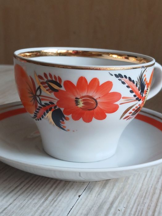 Пара чайна стара Городниця чашка блюдце Баранівка Полонне  сервіз