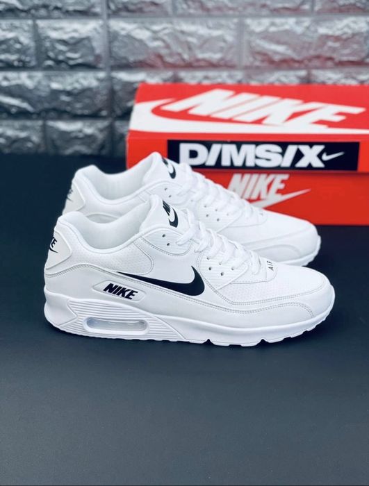 Nike Air Max 90 all white кросівки осінні шкіряні найк аір макс 90