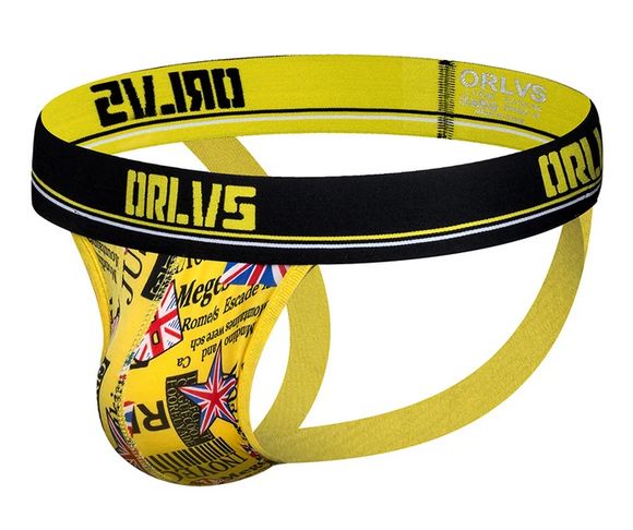 Męskie Otwarte Slipy Jockstrap ze Wzorem ORLVS - M