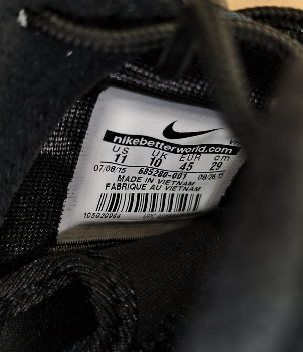 Buty Męskie Sneakersy Nike Roshe One Suede Black Rozmiar  Eu 45 -29 cm