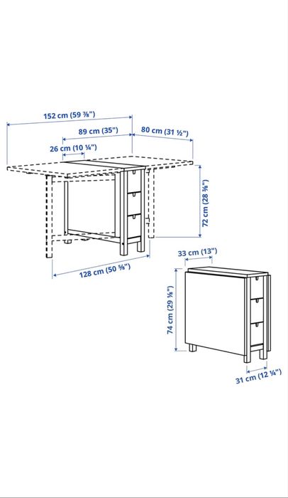 Mesa abas rebatível - NORDEN IKEA - RESERVADA