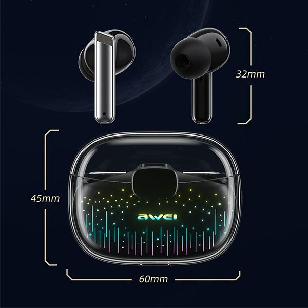 AWEI słuchawki Bluetooth 5.3 T52 Pro2TWS + stacja dokująca czarny/black