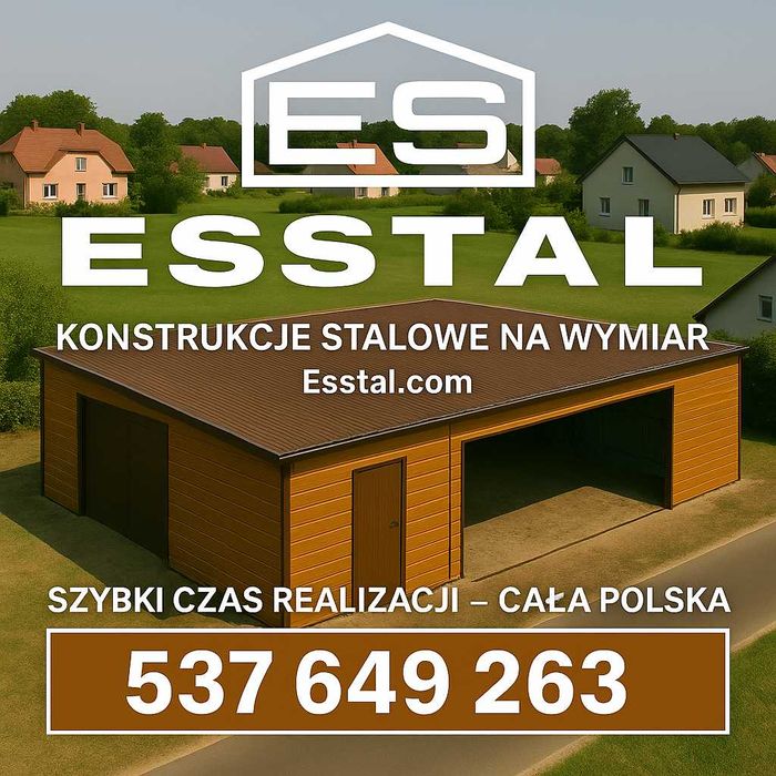 Garaż Blaszany + Brama + Otwarty Wjazd|Jednospadowy -wjazd | - ESSTAL*