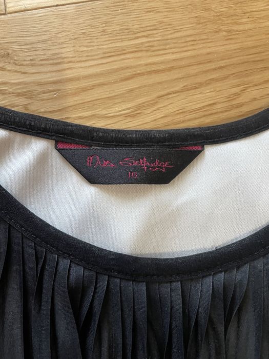 Sukienka Miss Selfridge Krótka mini Czarna falbanki M 38