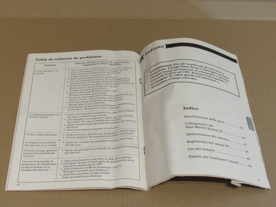 Manual da consola Sega Master System II