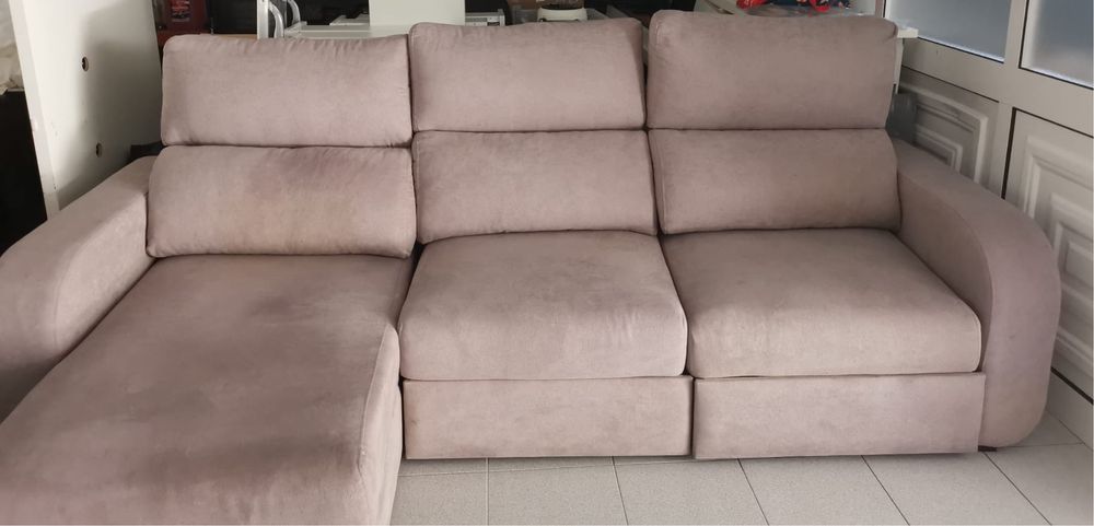 Chaise longue tecido APRIL esquerda (Conforama)