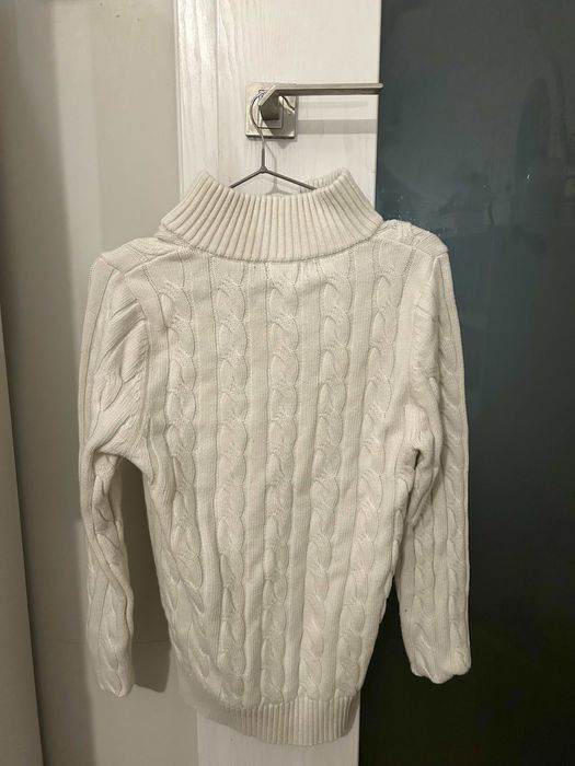 Sweter Polo Ralph Lauren zip up unisex biały jasny