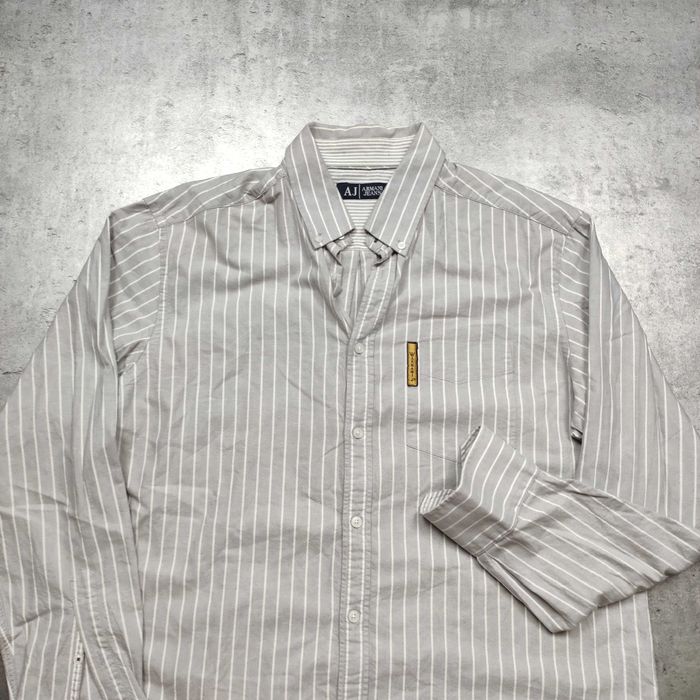 MĘSKA Koszula Elegancka Paski Bawełna PREMIUM Emporio Armani Jeans