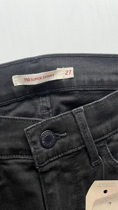 Levi’s 710 super skinny czarne nowe jeansy W27 L32