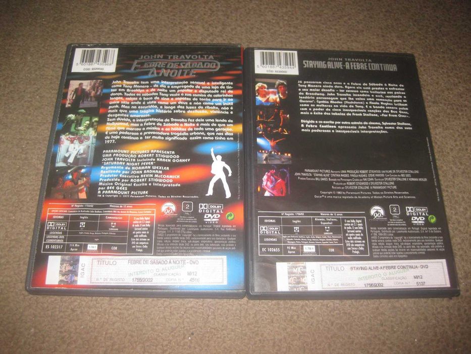 Colecção Completa em DVD "Staying Alive" com John Travolta/Raros!