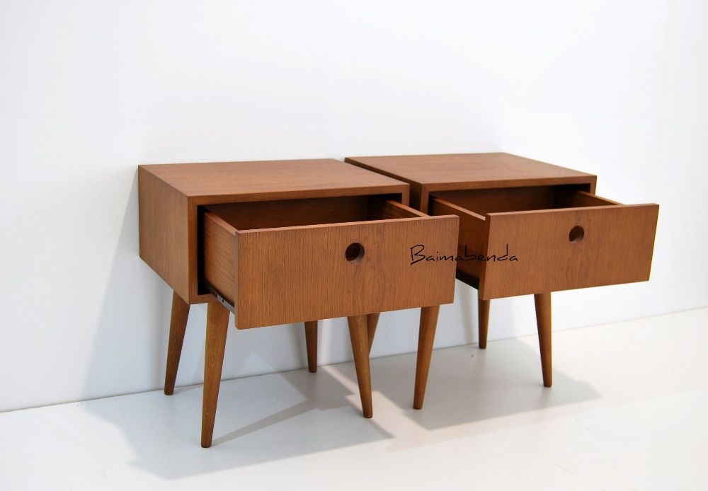 Par de Mesas de Cabeceira retro vintage estilo nordico