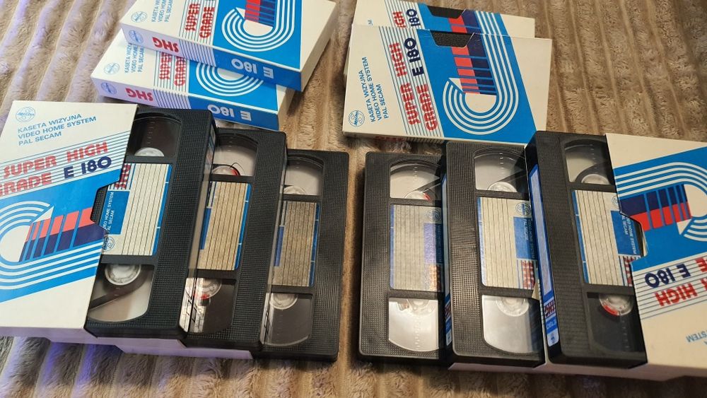 VHS STILON Zestaw 7szt. kaset wizyjnych. E-180 Super High Grade