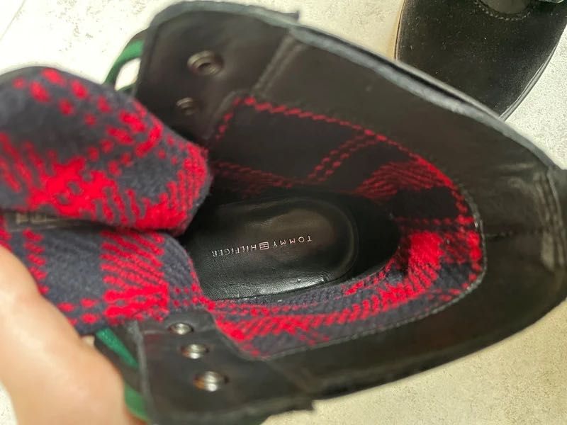 Skórzane botki Tommy Hilfiger Czarne