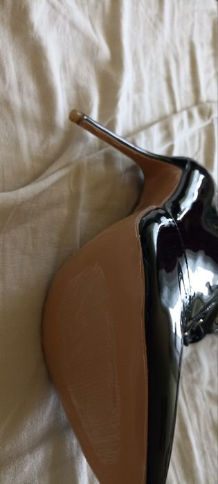 Czarne lateksowe seksowne kozaki za kolano sznurowane z suwakiem 41 42