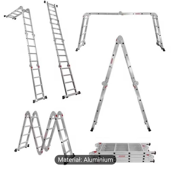 Drabina aluminiowa 4x4 przegubowa