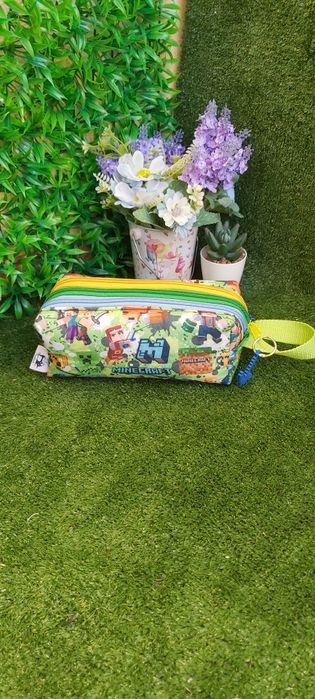 Estojo escolar triplo Minecraft