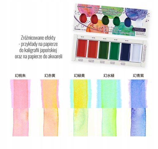 Kuretake Gansai Tambi Granulating Farby akwarelowe SET 3 5kol. MC20GN3