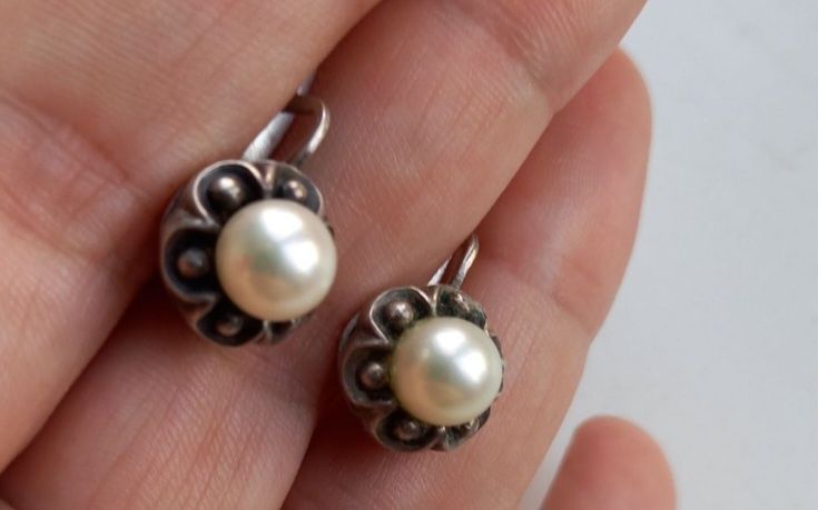, серебряный комплект с натуральным жемчугом, проба 925