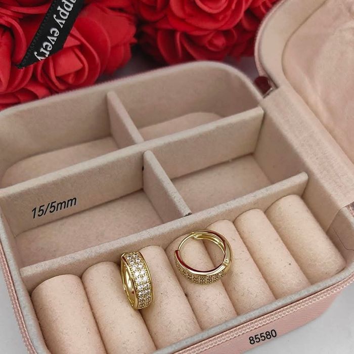 Kolczyki brylantowe kółka 14k