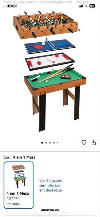 Mesa multijogos 4 em 1 de criança