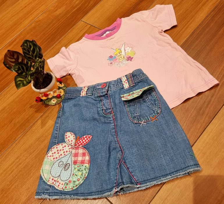 Spódniczka jeansowa R 110 spódnica dżinsowa na gumce aplikacje