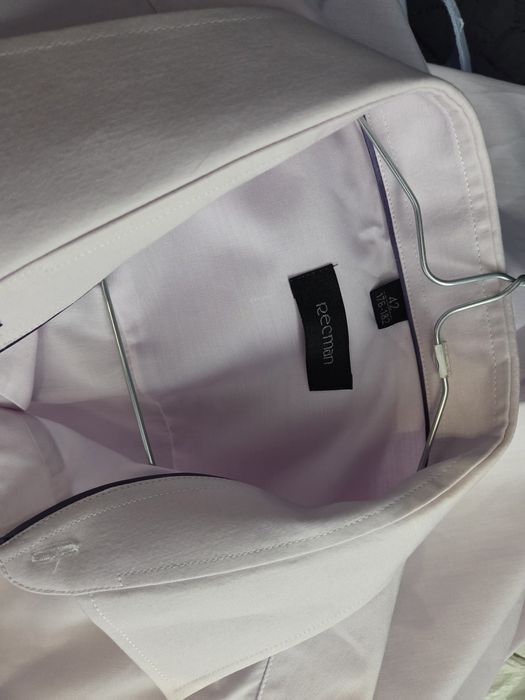 Różowa koszula Recman krótki rękaw