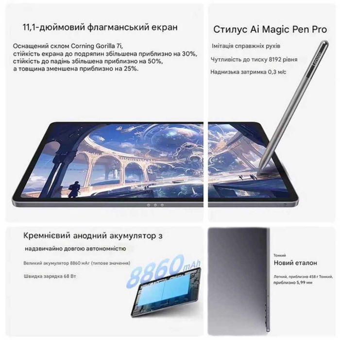 Планшет Lenovo Xiaoxin Pad Pro GT 11.1" 8Gb/256Gb Snapdragon 8 Gen3