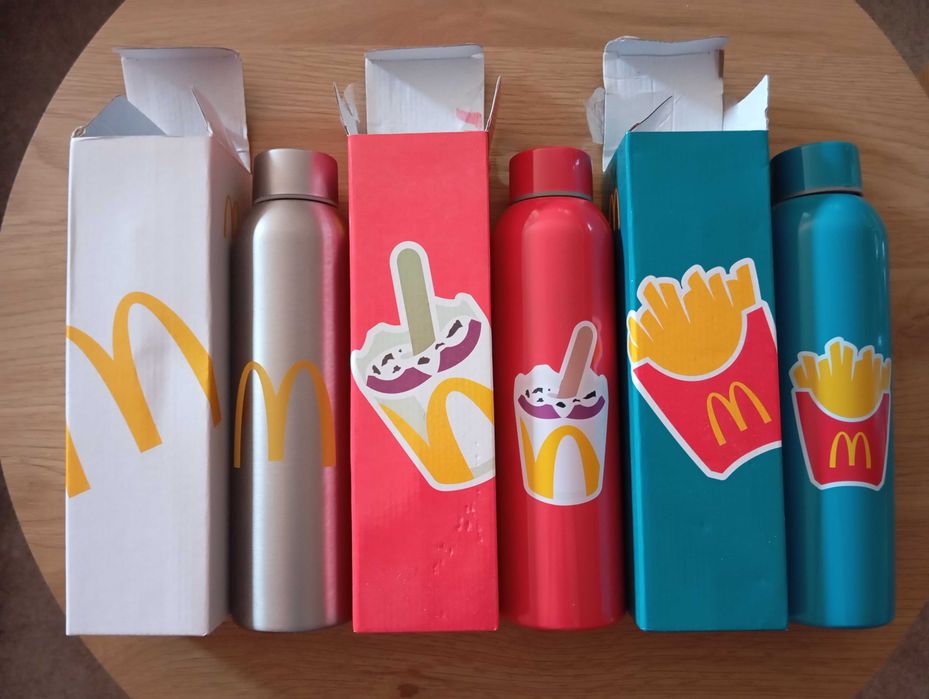 Garrafas de aço inoxidáxel de coleção McDonald's