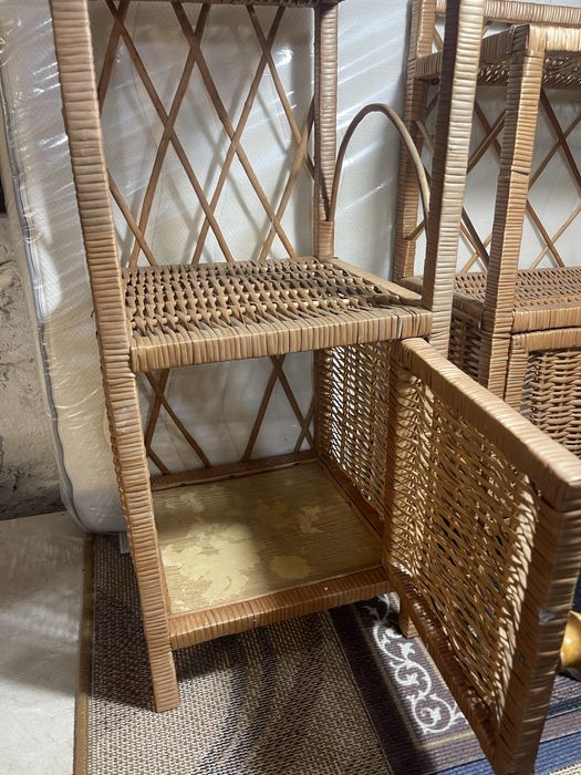 Komplet mebli wiklinowych / rattanowych boho vintage
