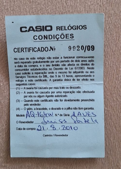 Casio Modelo AQ-164W